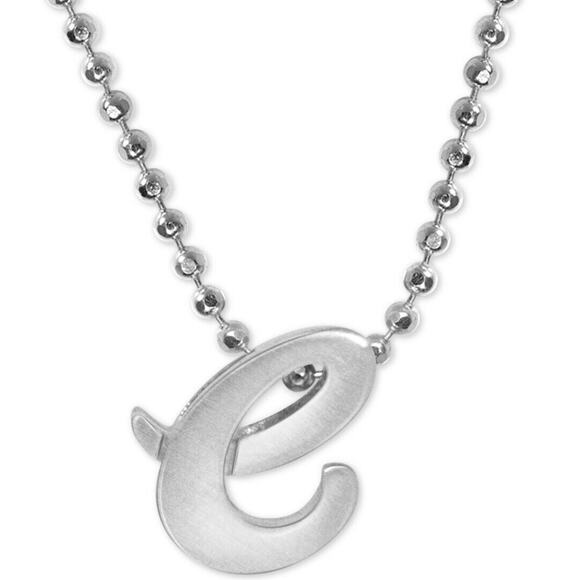 Alex Woo Sterling Silver 'E' Initial Pendant Necklace NY Designer